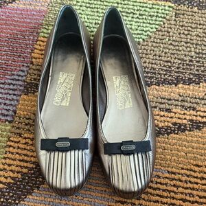 Salvatore Ferragamo Women's Metallic Bronze Flats